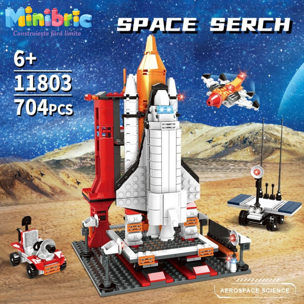 Set de Constructie cu Piese Tip Blocuri Constructie MiniBric Spacecraft Lunch Station