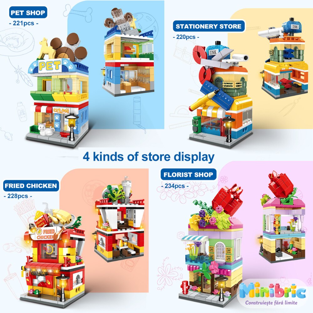 Set de Constructie cu Piese Tip Blocuri Constructie MiniBric The Metropolitan