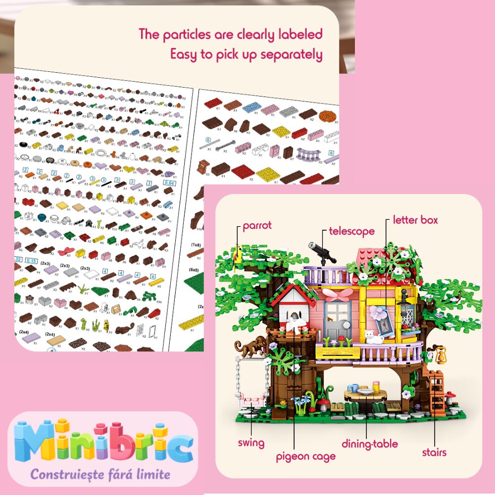 Set de Constructie cu Piese Tip Blocuri Jucarie Constructie MiniBric Bush Exploration
