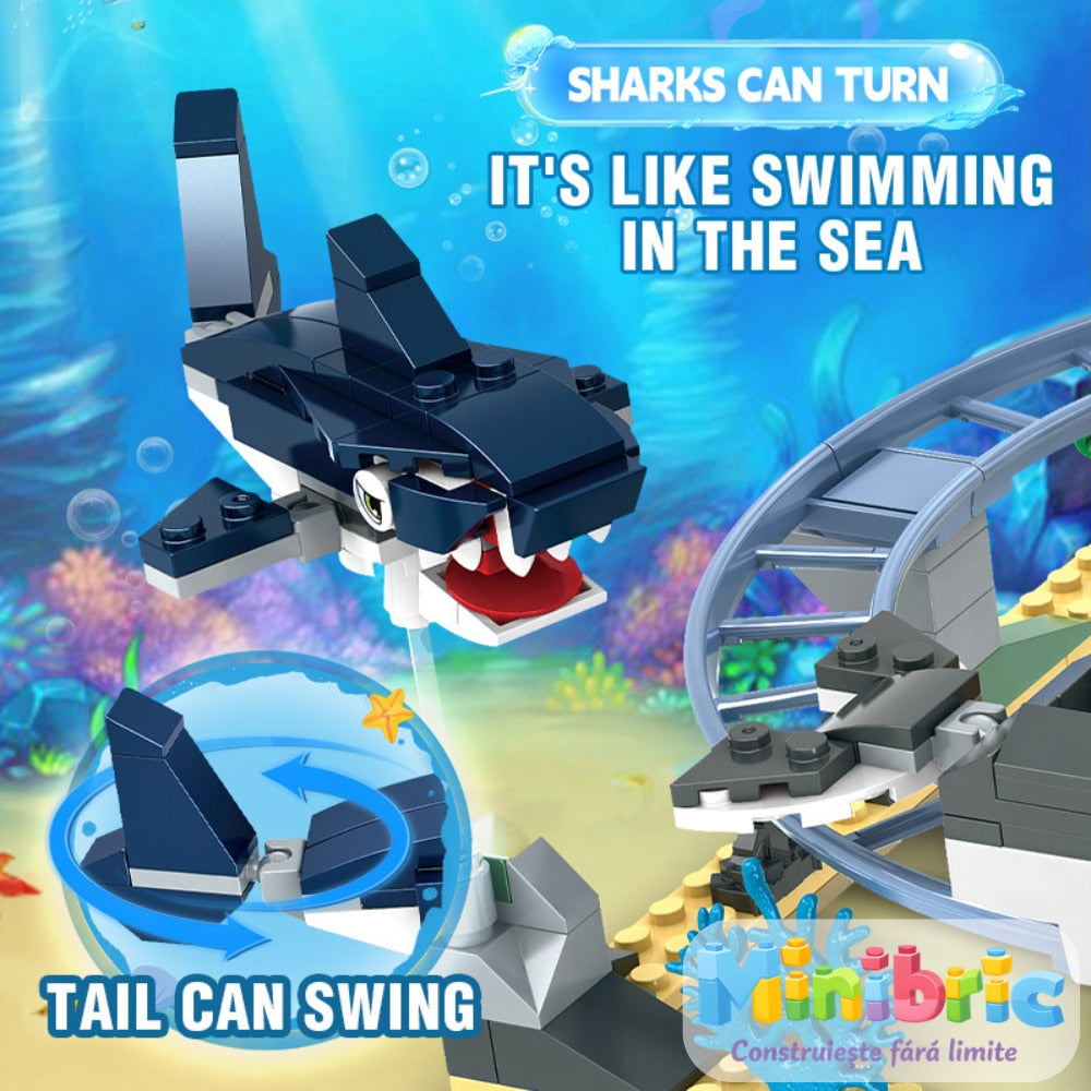 Set de Constructie cu Piese Tip Blocuri Constructie MiniBric Ocean Roller Coaster Adventure