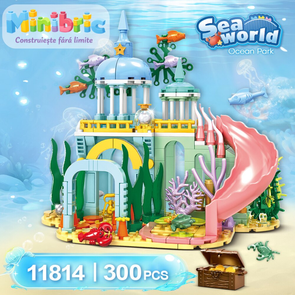 Set de Constructie cu Piese Tip Blocuri Constructie MiniBric Ocean Park
