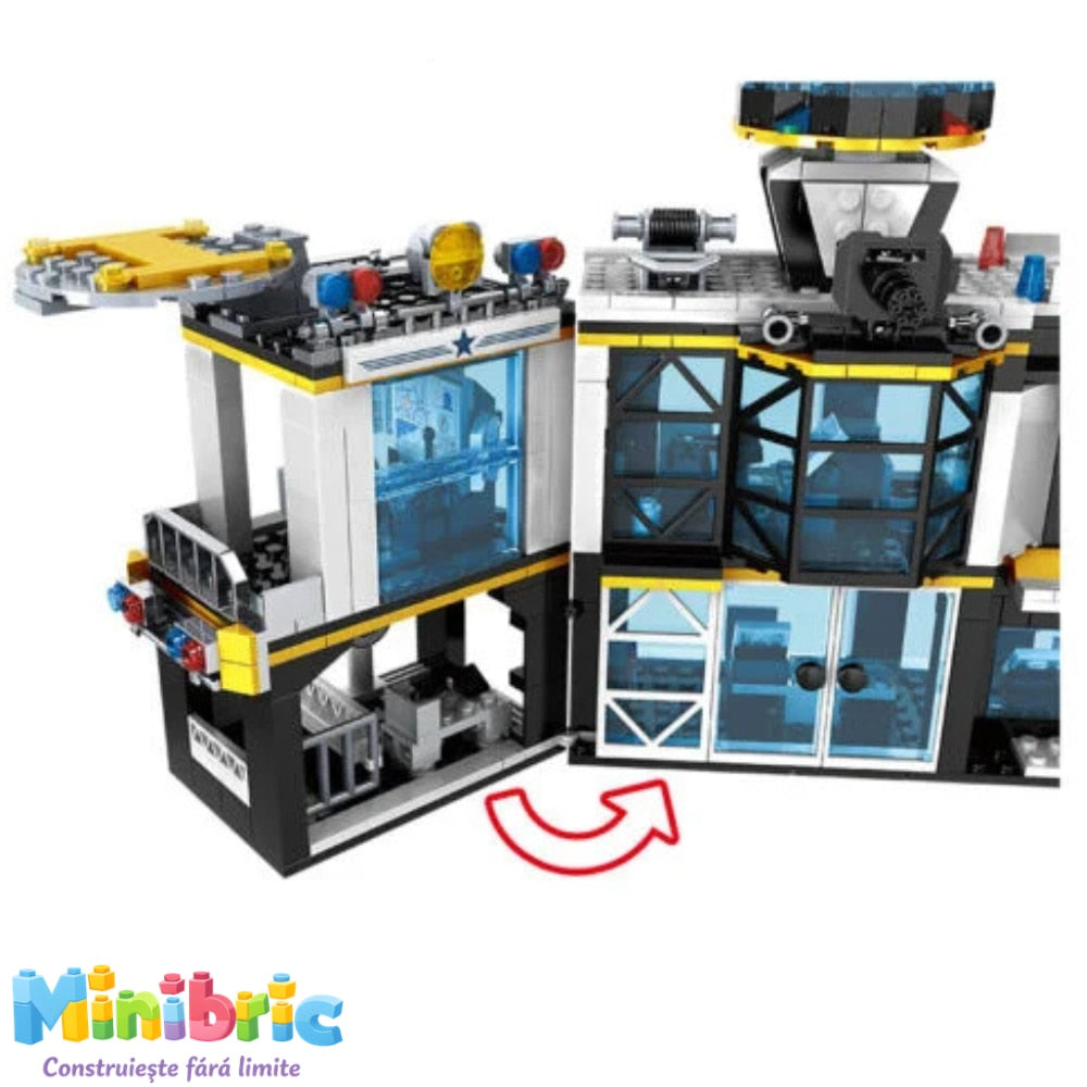 Set de Constructie cu Piese Tip Blocuri Constructie MiniBric Swat Police Station