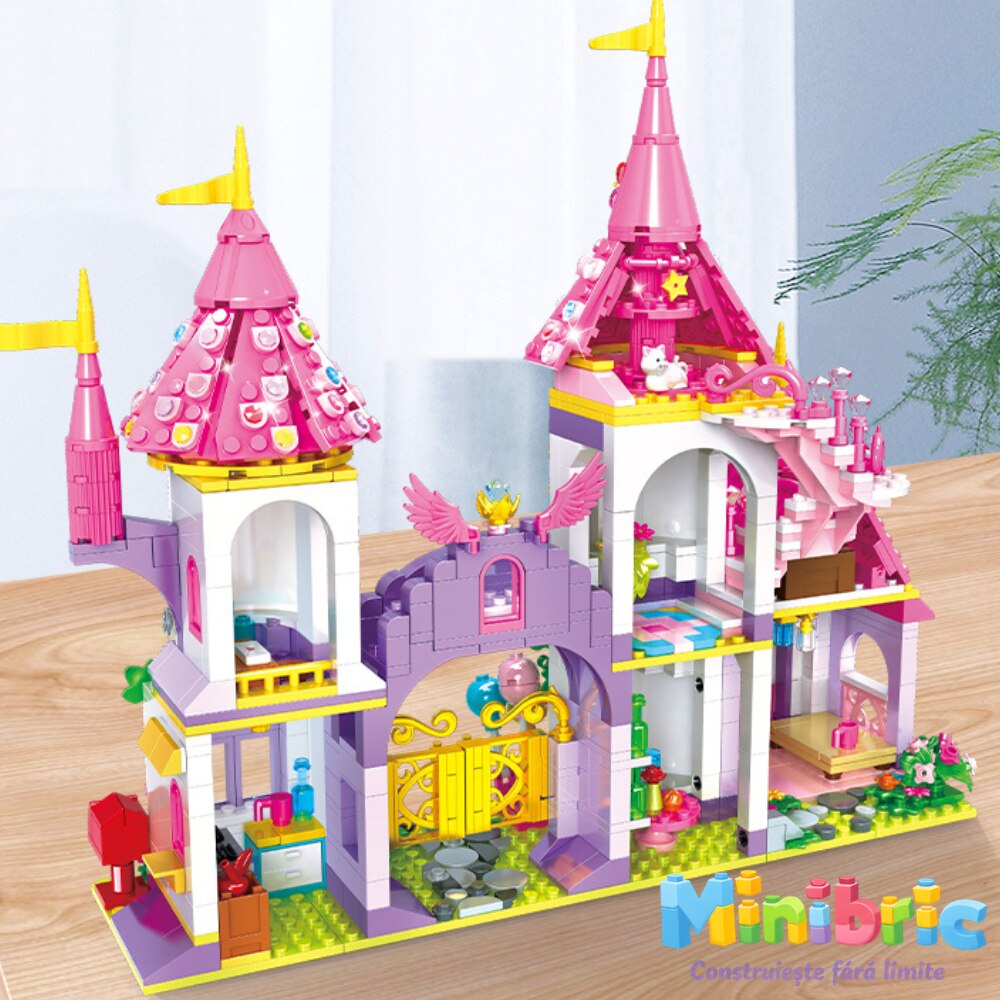 Set de Constructie cu Piese Tip Blocuri Jucarie Constructie MiniBric Royals Party