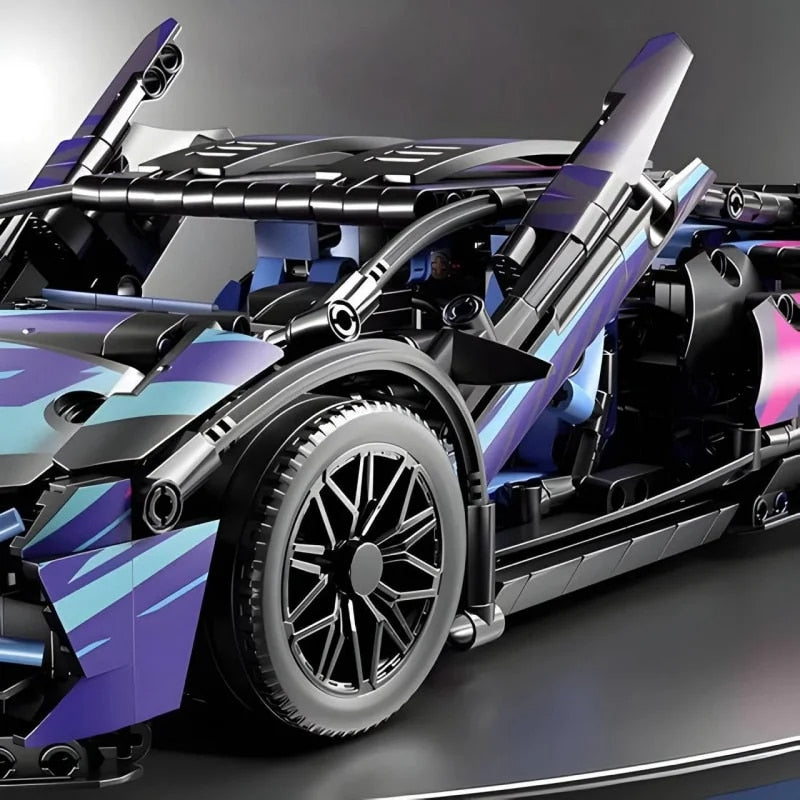 Set de Constructie cu 1314 Piese Tip Blocuri Constructie MiniBric Lamborghini Sian