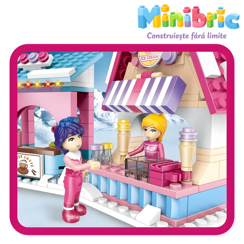 Set de Constructie cu Piese Tip Blocuri Jucarie Constructie MiniBric Winter Haven