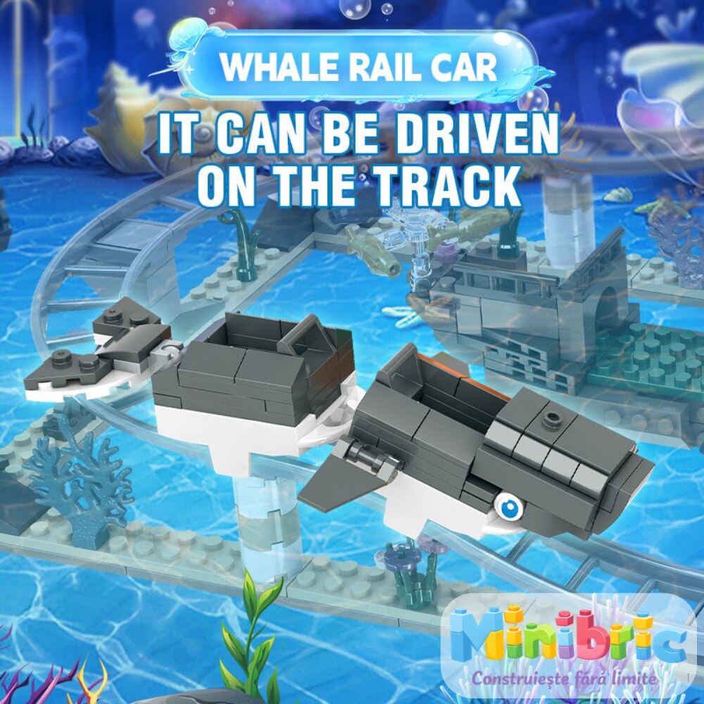 Set de Constructie cu Piese Tip Blocuri Constructie MiniBric Ocean Roller Coaster Adventure
