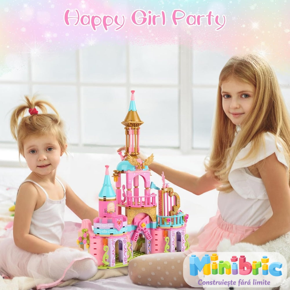 Set de Constructie cu Piese Tip Blocuri Jucarie Constructie MiniBric Princess Castle