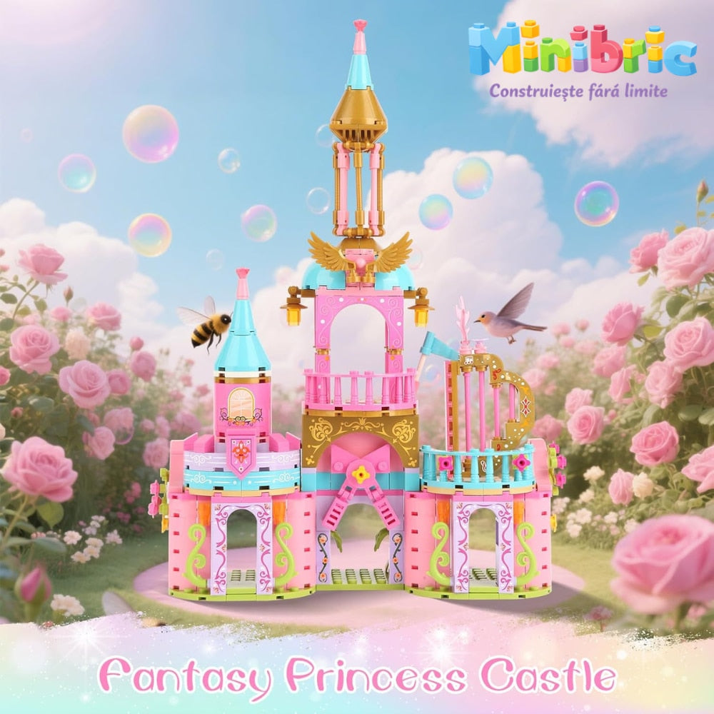 Set de Constructie cu Piese Tip Blocuri Jucarie Constructie MiniBric Princess Castle