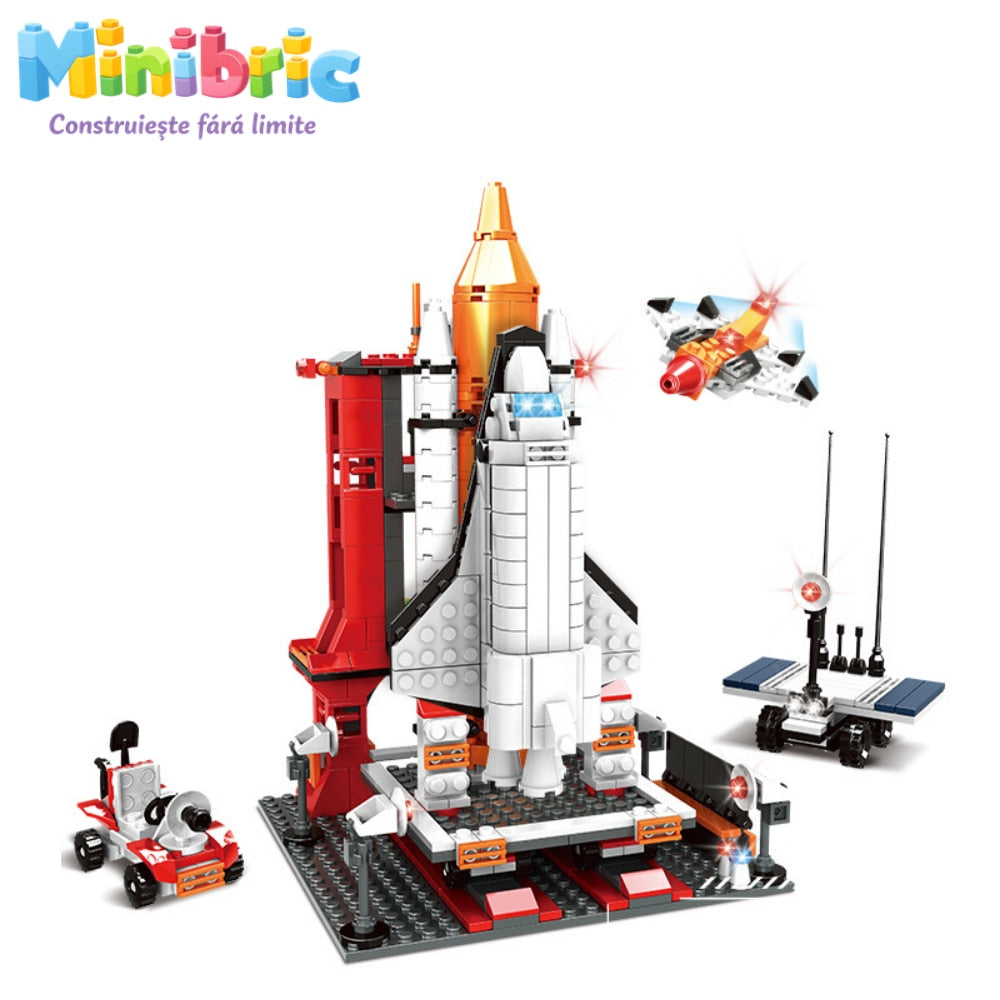 Set de Constructie cu Piese Tip Blocuri Constructie MiniBric Spacecraft Lunch Station