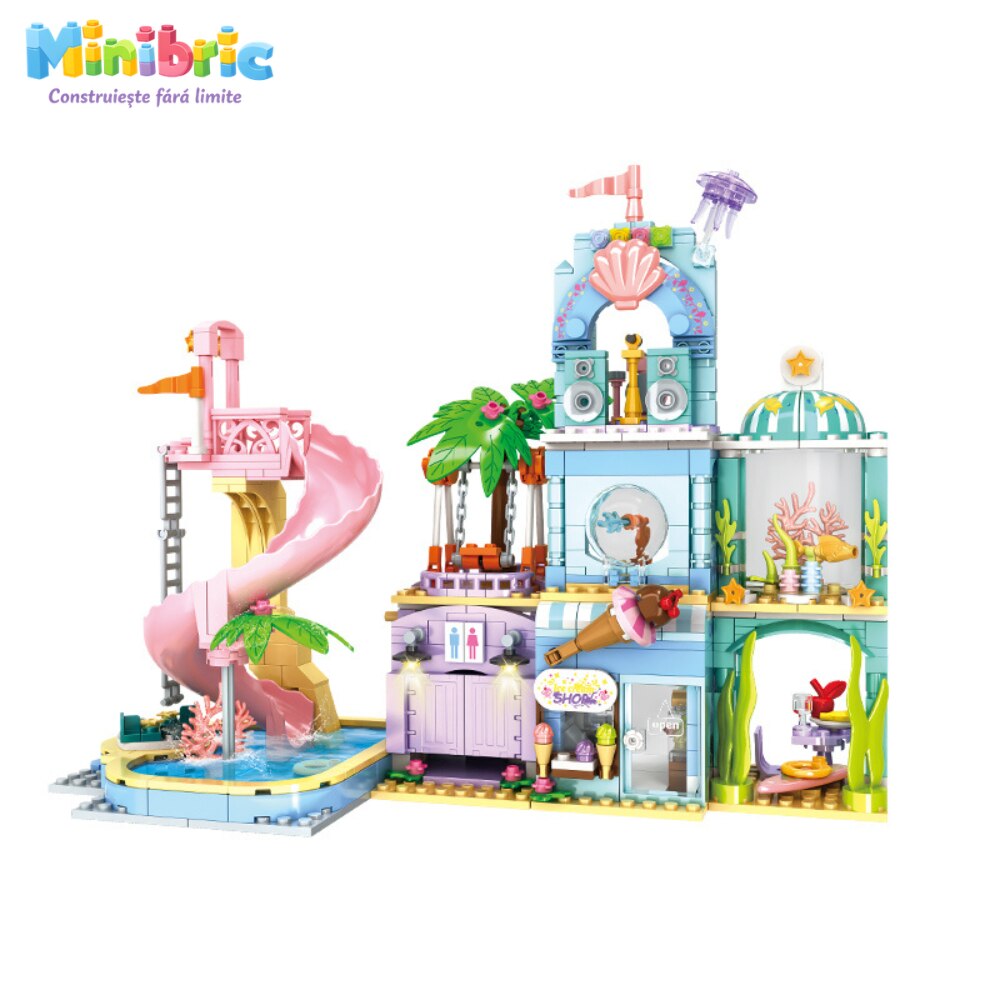 Set de Constructie cu Piese Tip Blocuri Constructie MiniBric Carnival Beach