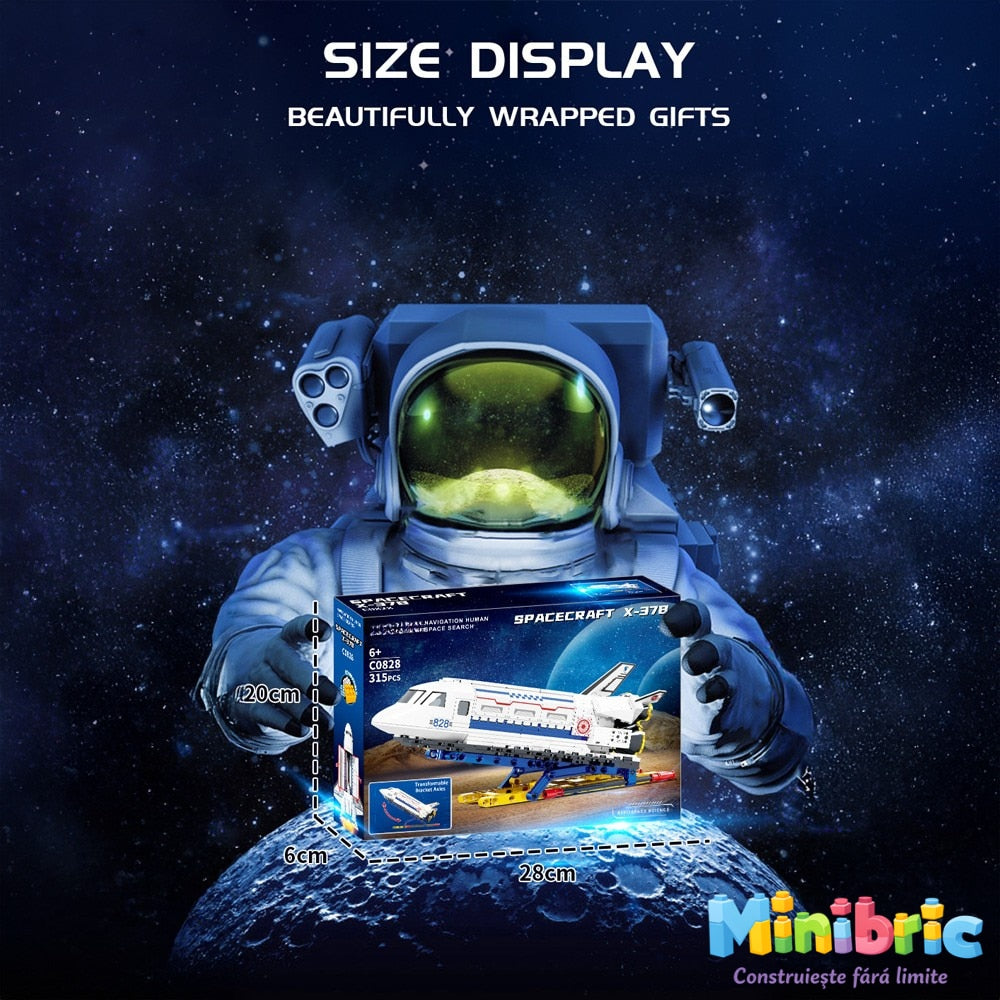 Set de Constructie cu Piese Tip Blocuri Constructie MiniBric Spacecraft X-378
