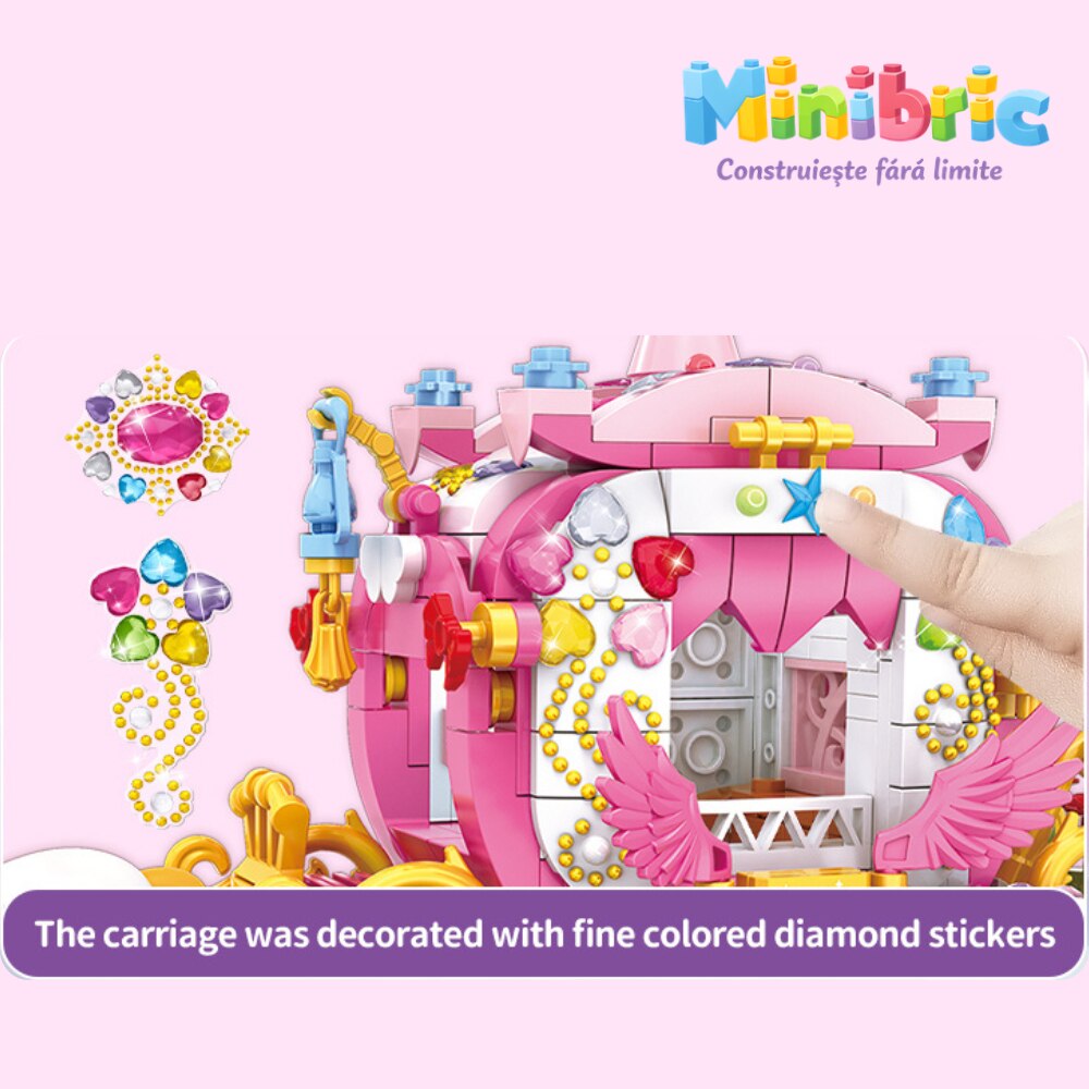 Set de Constructie cu Piese Tip Blocuri Jucarie Constructie MiniBric Royals Party