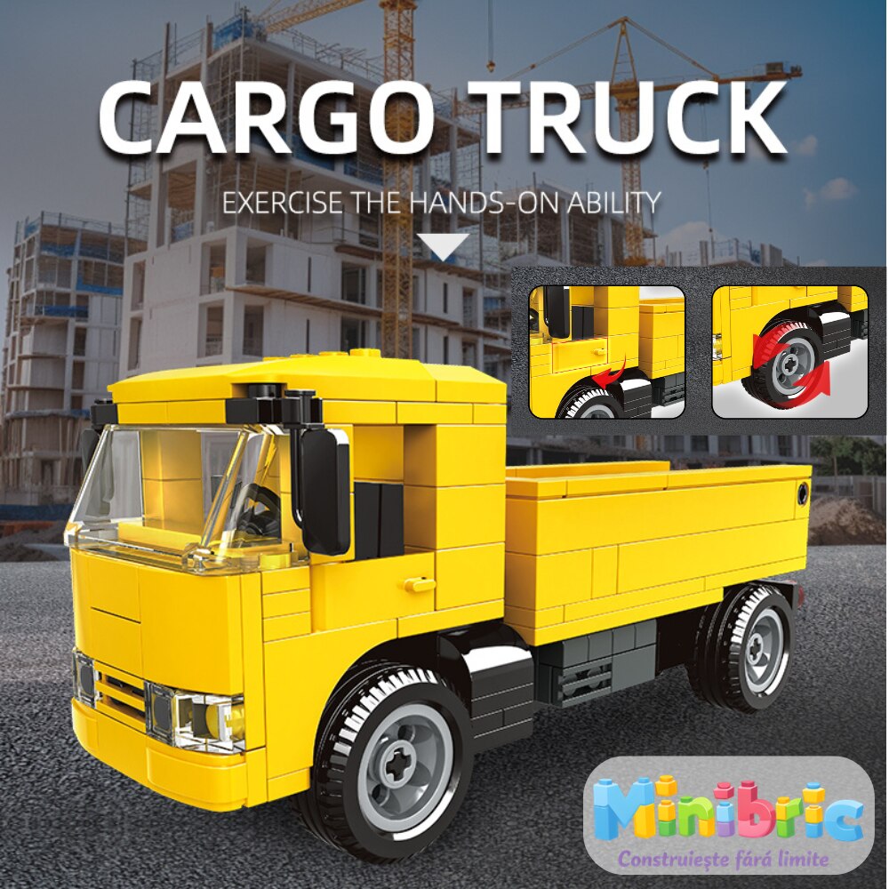 Set de Constructie cu Piese Tip Blocuri Constructie MiniBric Concrete Mixer Truck
