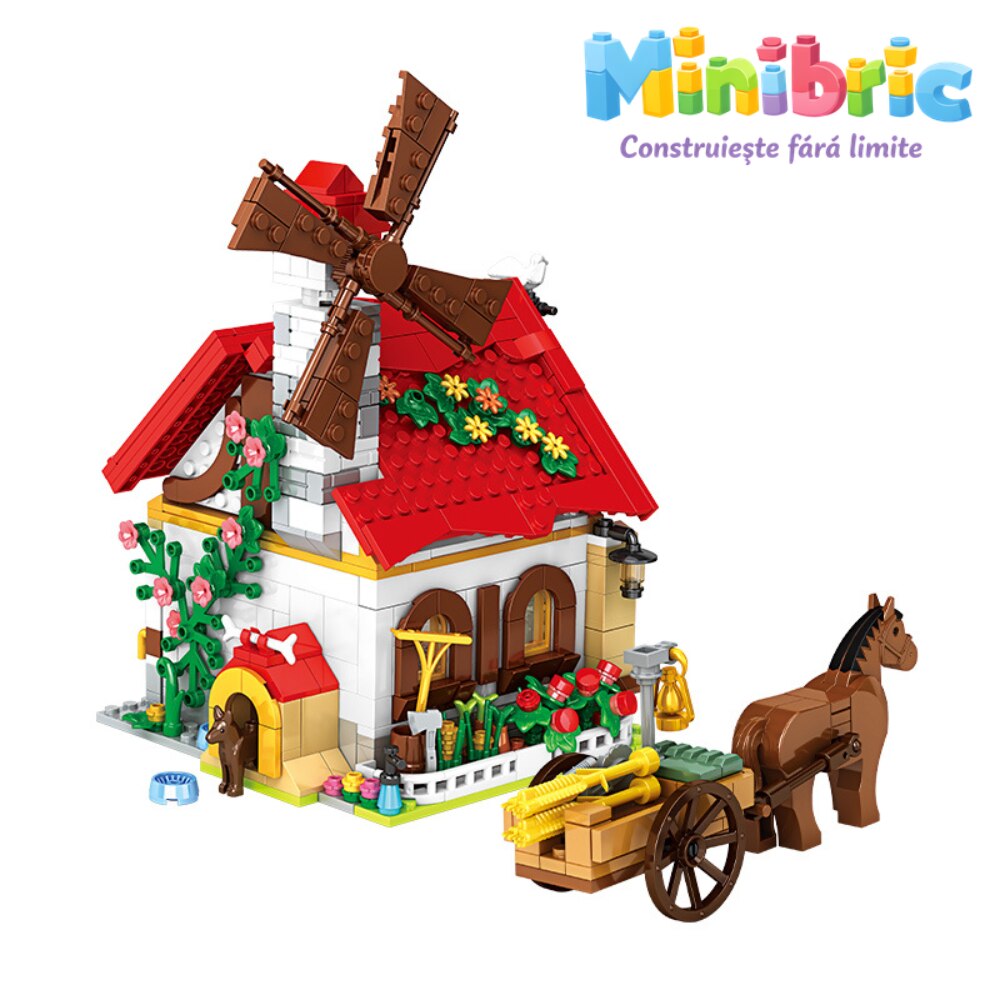 Set de Constructie cu Piese Tip Blocuri Constructie MiniBric The Granary