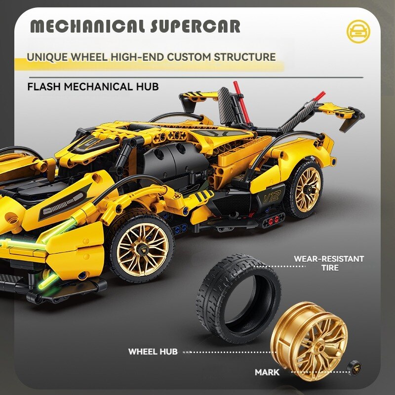 Set de Constructie cu 1158 Piese Tip Blocuri Constructie MiniBric Race Bee