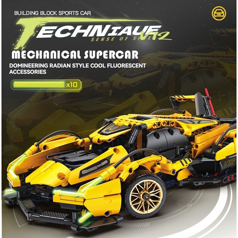 Set de Constructie cu 1158 Piese Tip Blocuri Constructie MiniBric Race Bee
