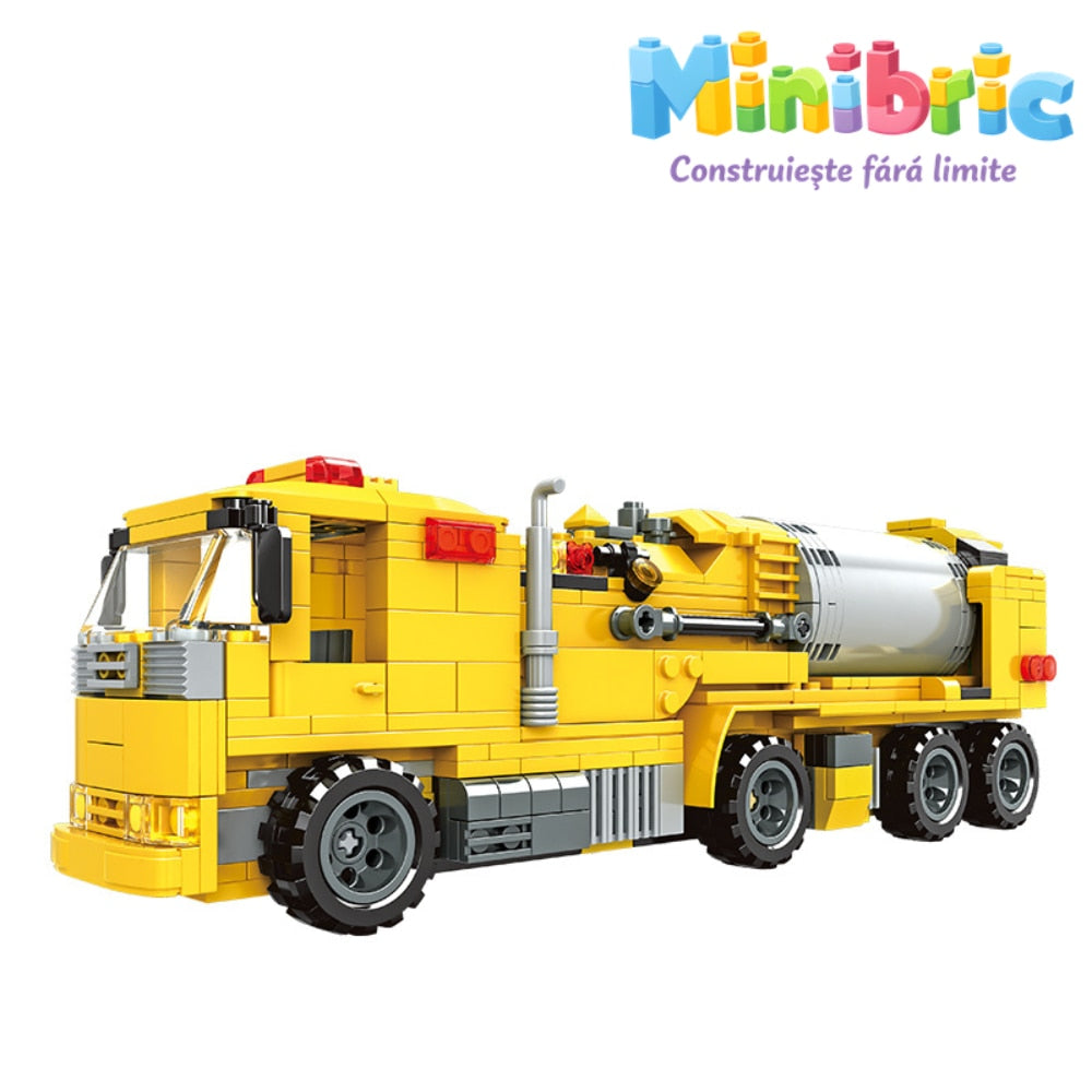 Set de Constructie cu Piese Tip Blocuri Constructie MiniBric Concrete Mixer Truck