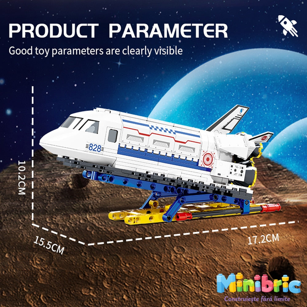 Set de Constructie cu Piese Tip Blocuri Constructie MiniBric Spacecraft X-378