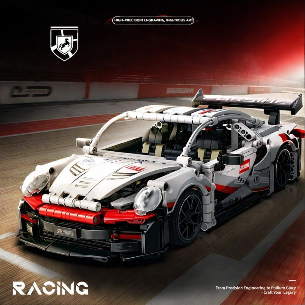 Set de Constructie cu 1068 Piese Tip Blocuri Constructie MiniBric Race ON