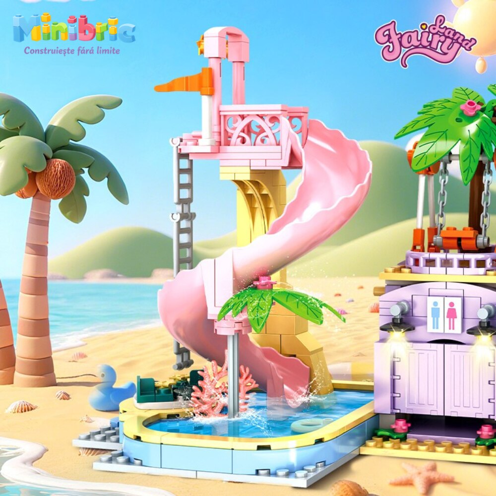 Set de Constructie cu Piese Tip Blocuri Constructie MiniBric Carnival Beach