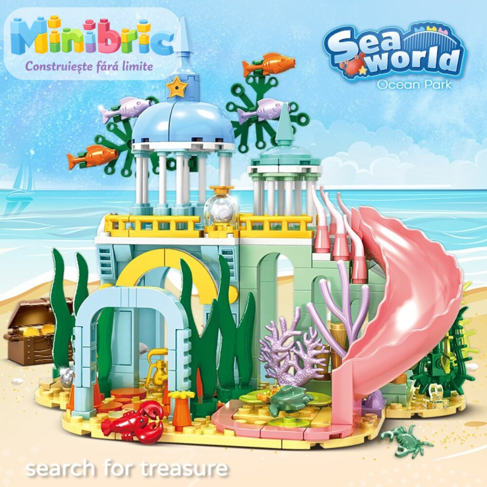 Set de Constructie cu Piese Tip Blocuri Constructie MiniBric Ocean Park