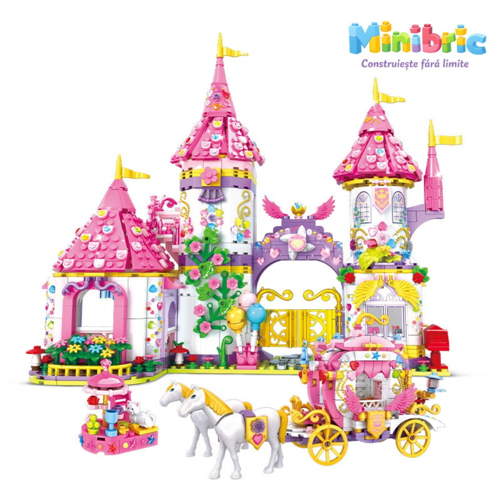 Set de Constructie cu Piese Tip Blocuri Jucarie Constructie MiniBric Royals Party