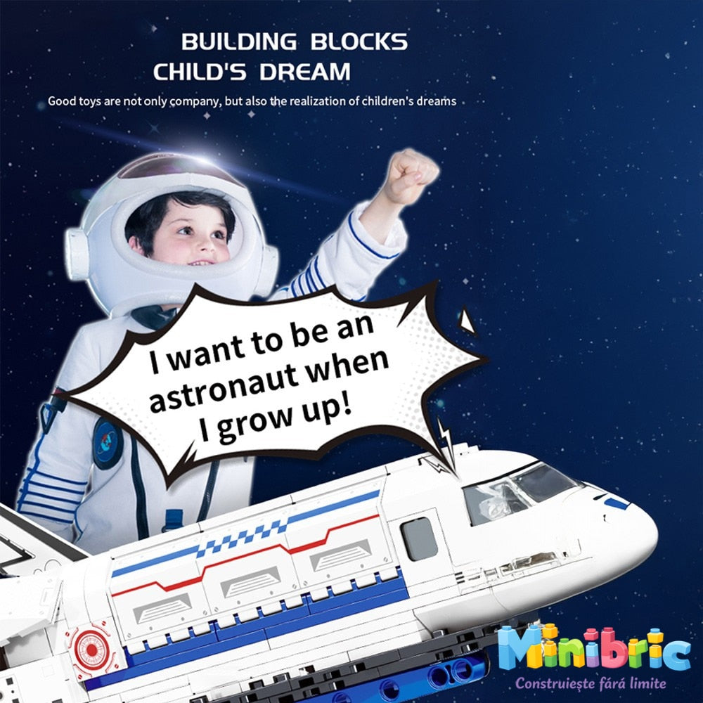 Set de Constructie cu Piese Tip Blocuri Constructie MiniBric Spacecraft X-378