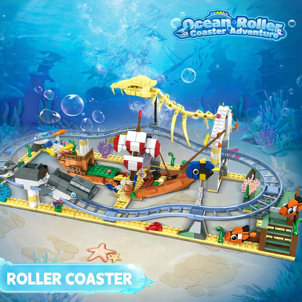 Set de Constructie cu Piese Tip Blocuri Constructie MiniBric Ocean Roller Coaster Adventure