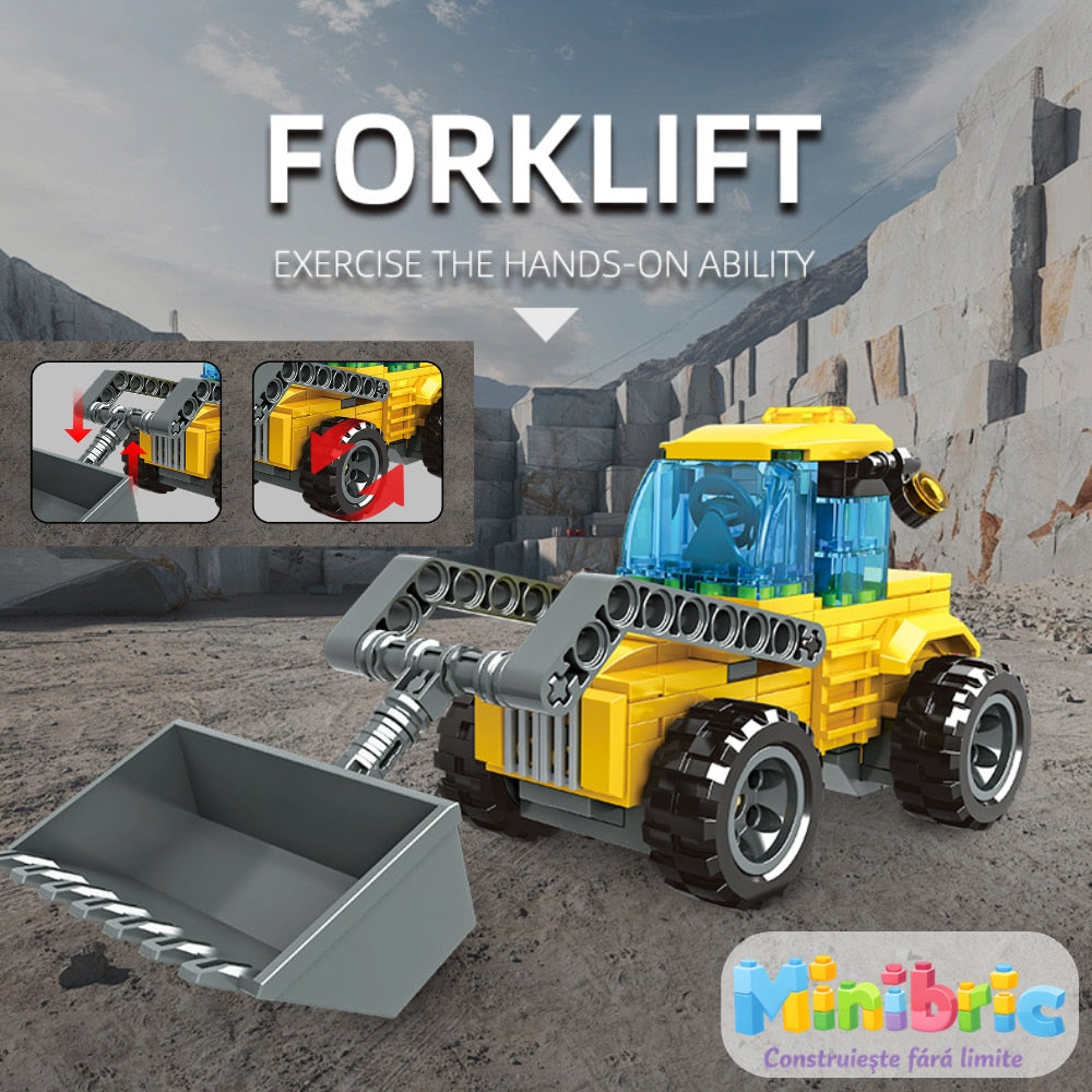 Set de Constructie cu Piese Tip Blocuri Constructie MiniBric Concrete Mixer Truck