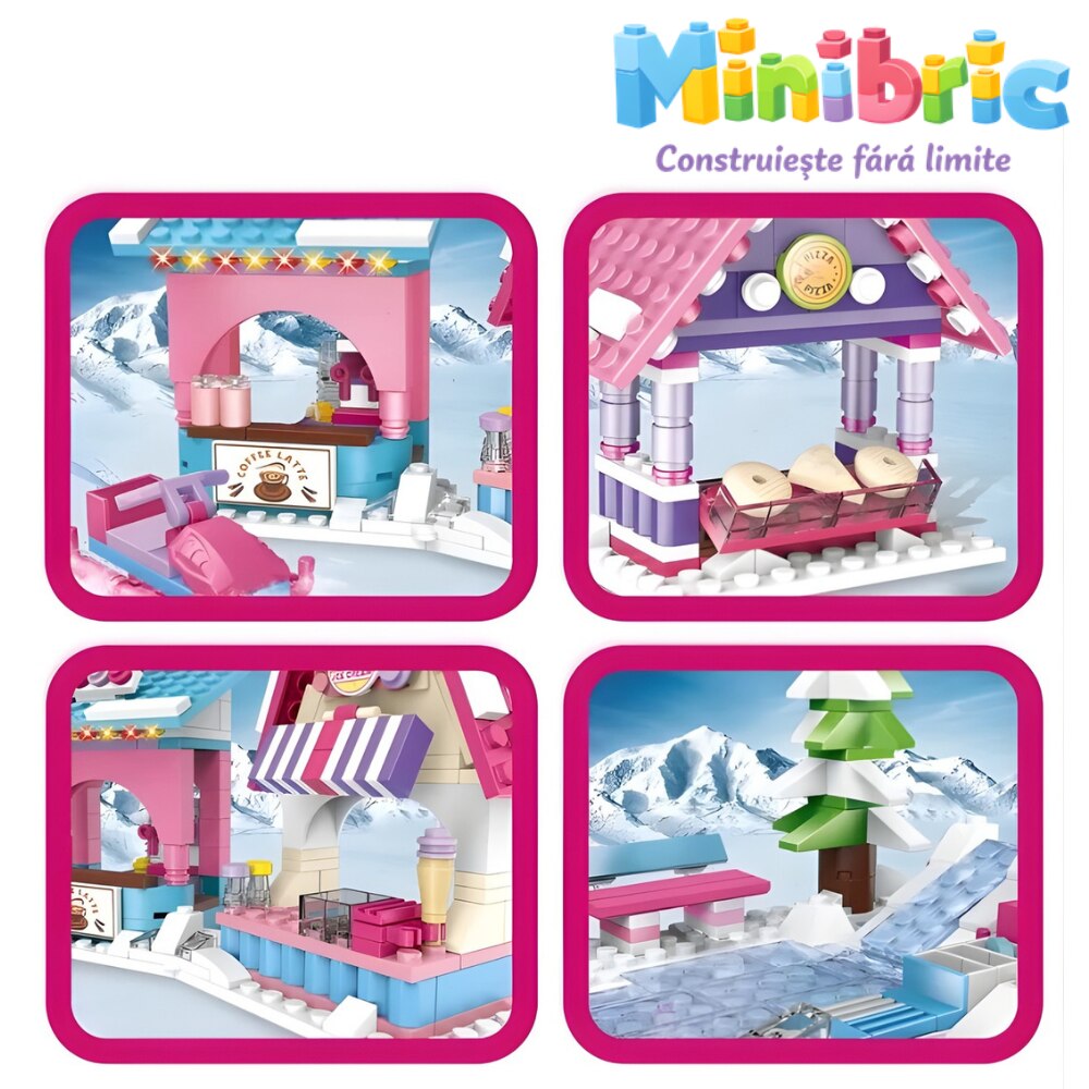 Set de Constructie cu Piese Tip Blocuri Jucarie Constructie MiniBric Winter Haven