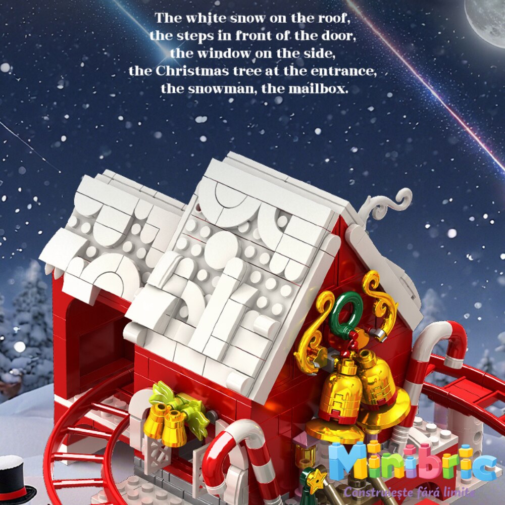 Set de Constructie cu Piese Tip Blocuri Constructie MiniBric Christmas Track Adventure