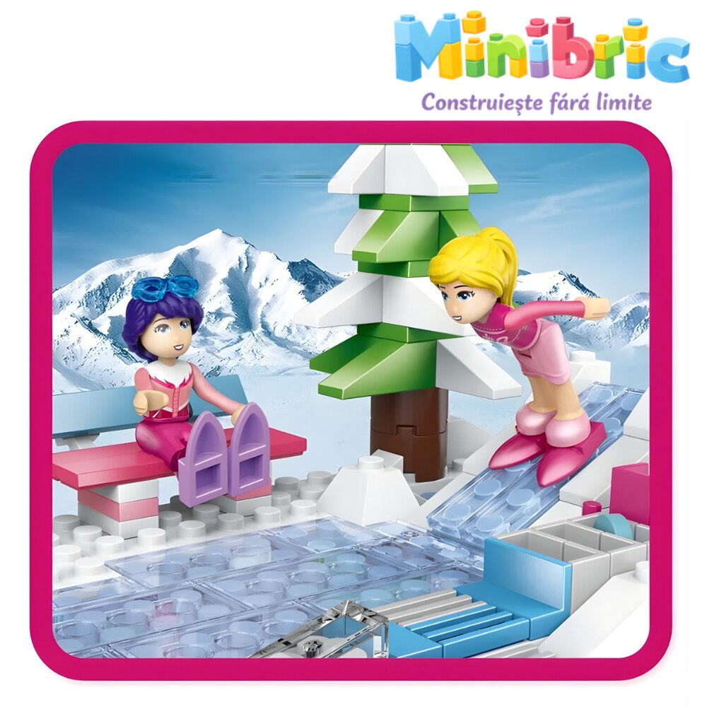Set de Constructie cu Piese Tip Blocuri Jucarie Constructie MiniBric Winter Haven