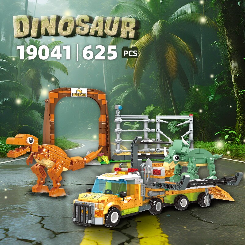 Set de Constructie cu Piese Tip Blocuri Jucarie Constructie MiniBric Dino World