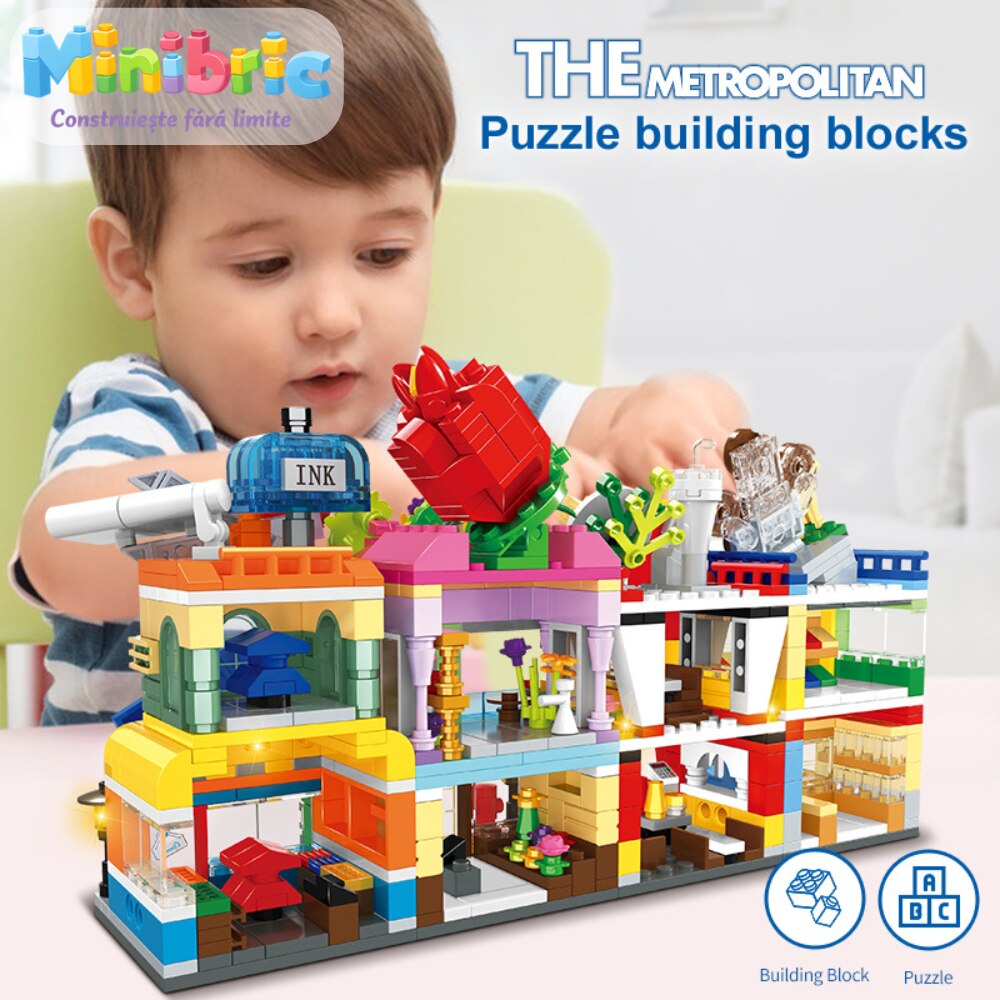 Set de Constructie cu Piese Tip Blocuri Constructie MiniBric The Metropolitan