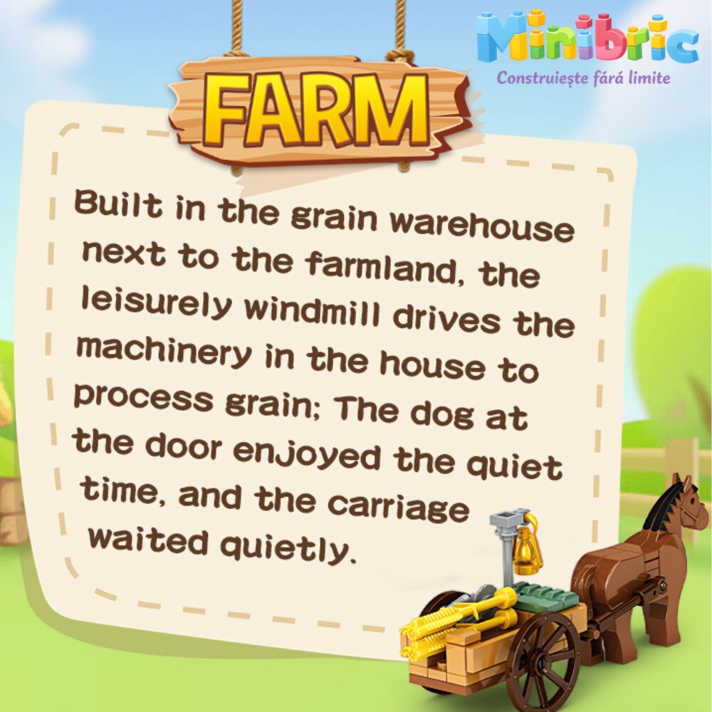 Set de Constructie cu Piese Tip Blocuri Constructie MiniBric The Granary