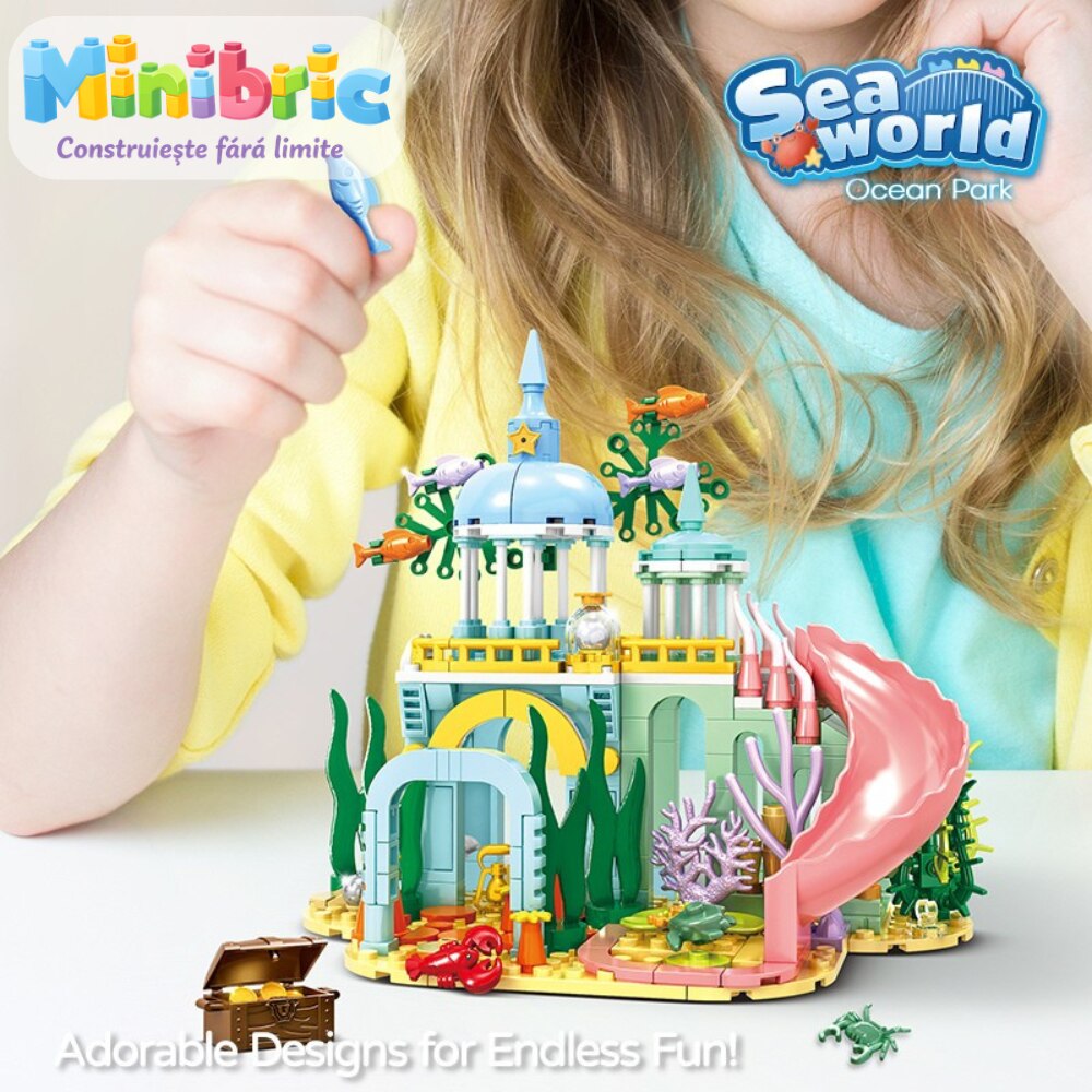 Set de Constructie cu Piese Tip Blocuri Constructie MiniBric Ocean Park