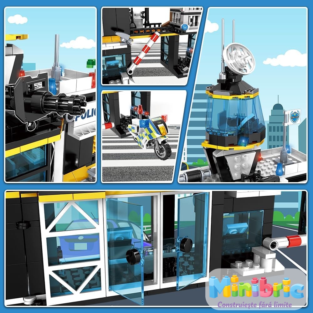 Set de Constructie cu Piese Tip Blocuri Constructie MiniBric Swat Police Station