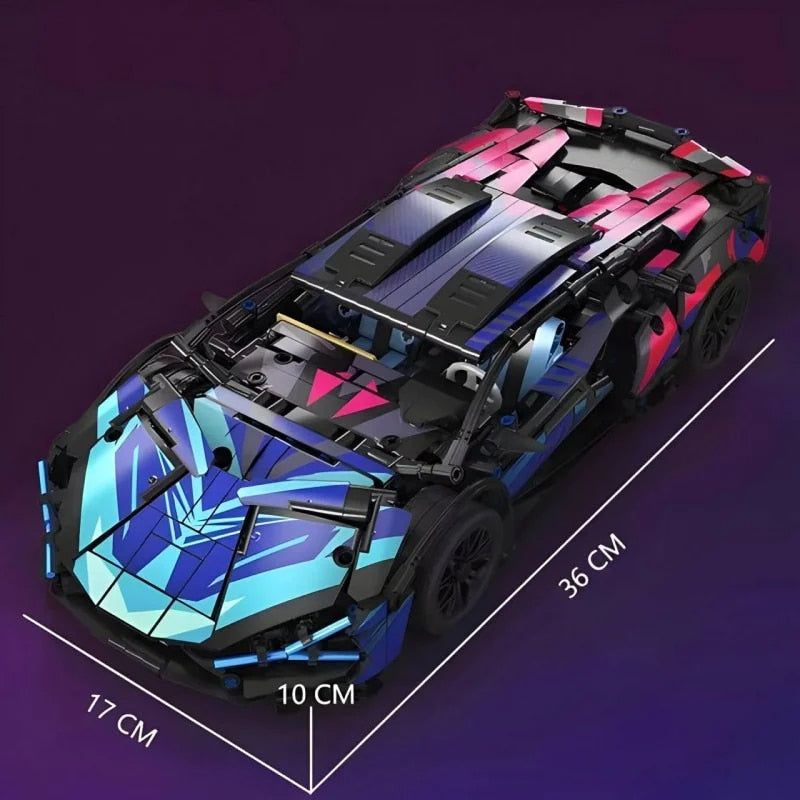 Set de Constructie cu 1314 Piese Tip Blocuri Constructie MiniBric Lamborghini Sian