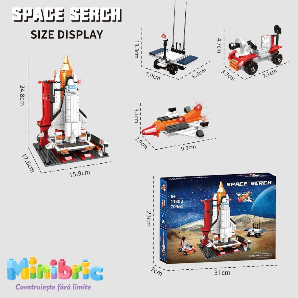 Set de Constructie cu Piese Tip Blocuri Constructie MiniBric Spacecraft Lunch Station
