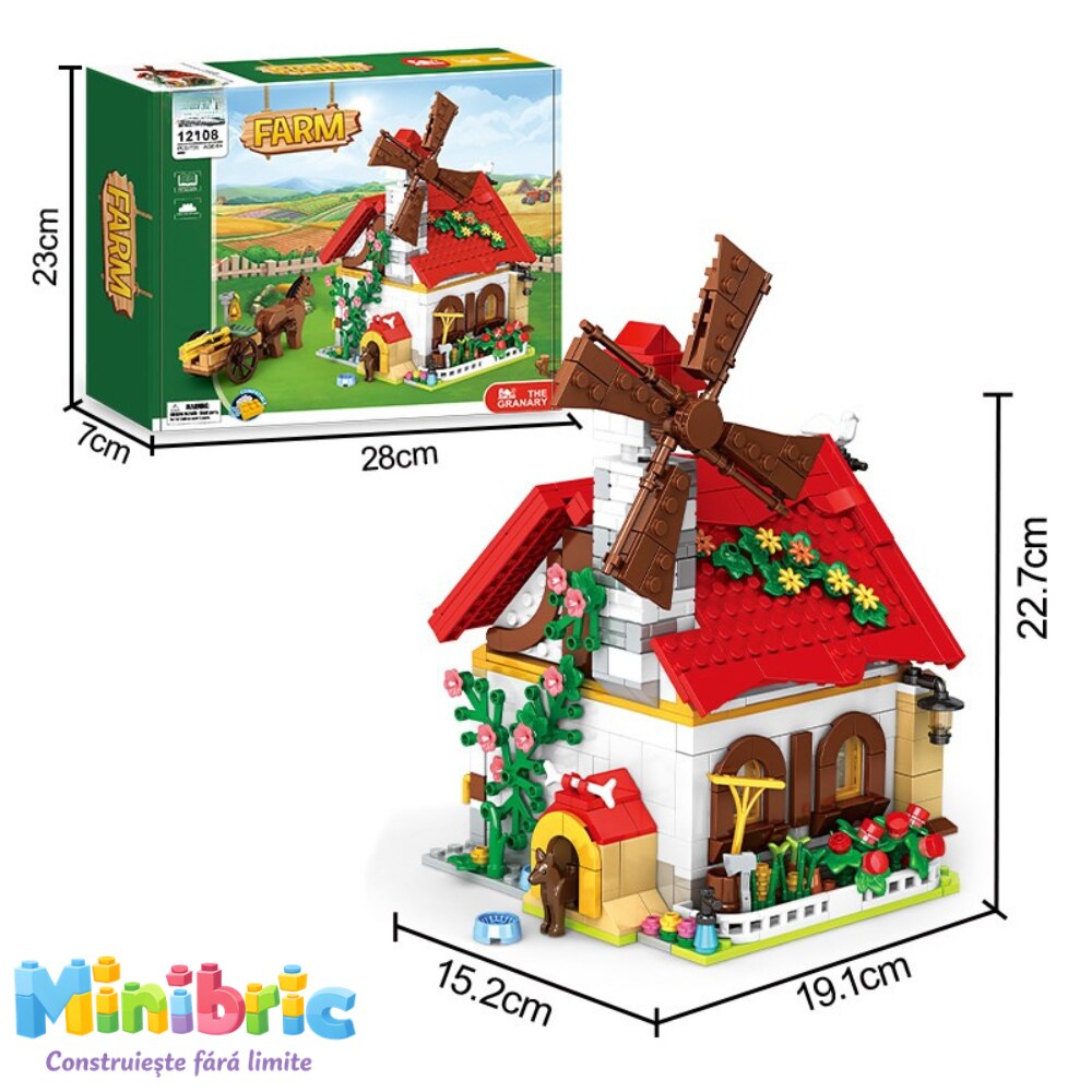 Set de Constructie cu Piese Tip Blocuri Constructie MiniBric The Granary