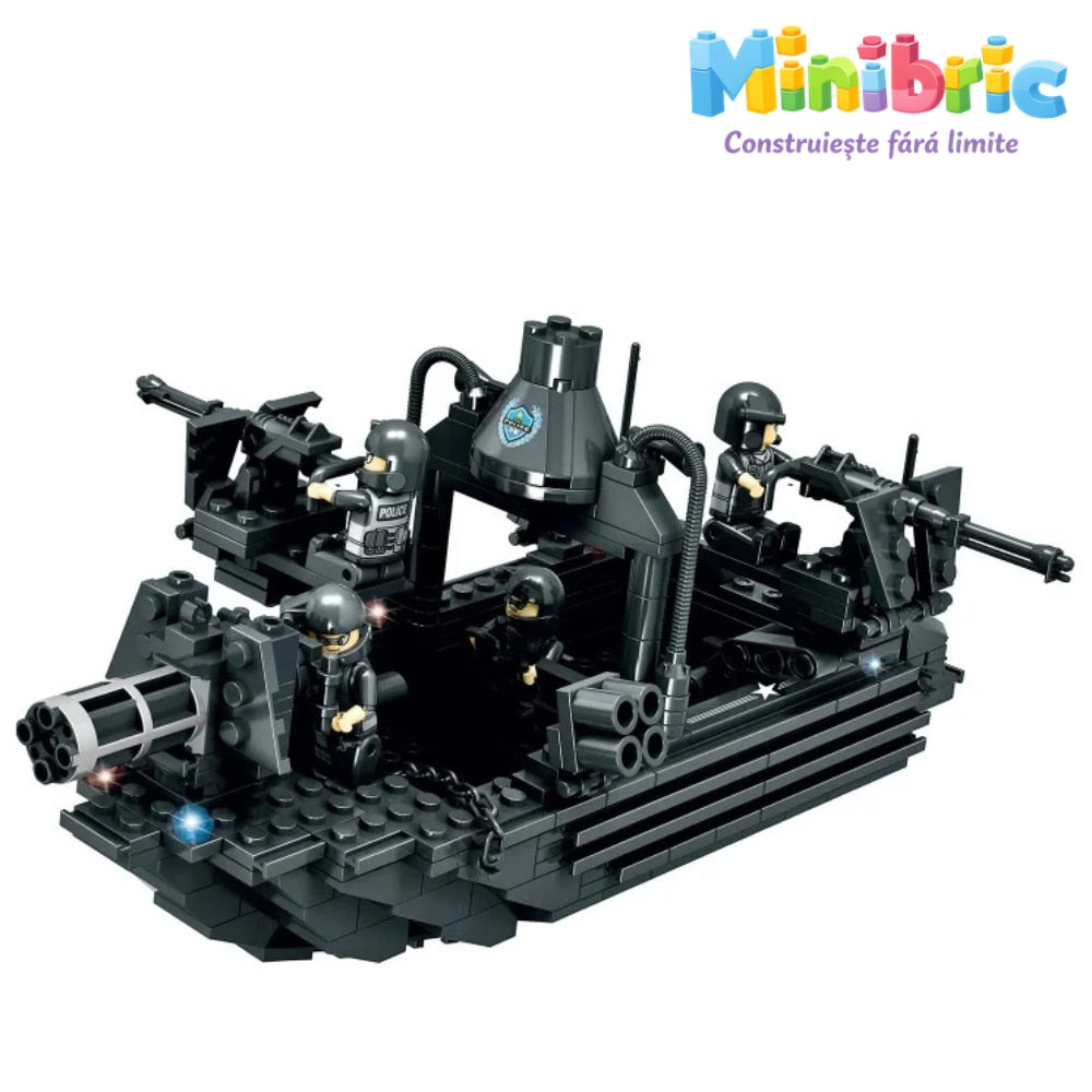 Set de Constructie cu Piese Tip Blocuri Constructie MiniBric Swat Helicopter Attack