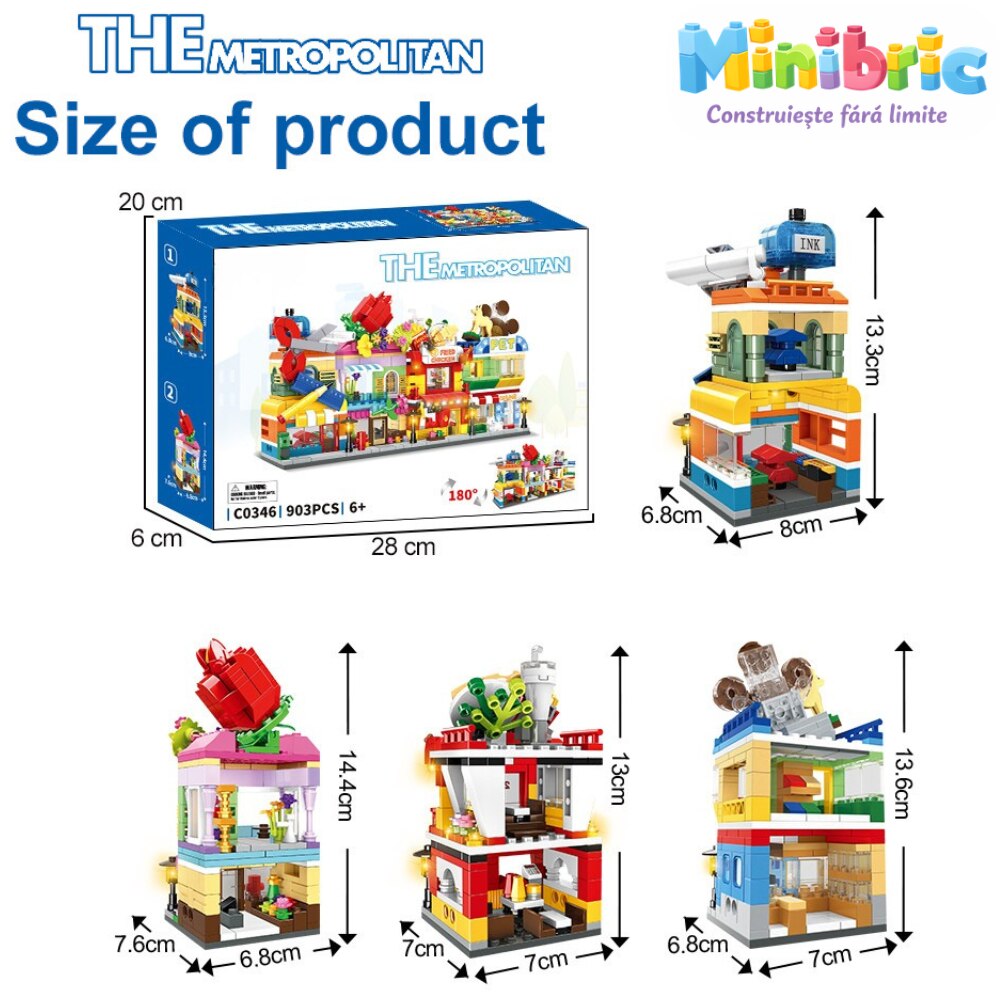 Set de Constructie cu Piese Tip Blocuri Constructie MiniBric The Metropolitan