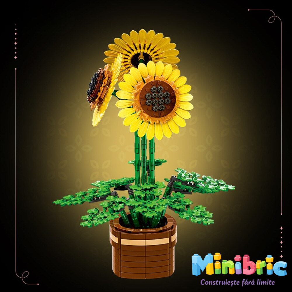 Set de Constructie cu Piese Tip Blocuri Constructie MiniBric Sun Flower