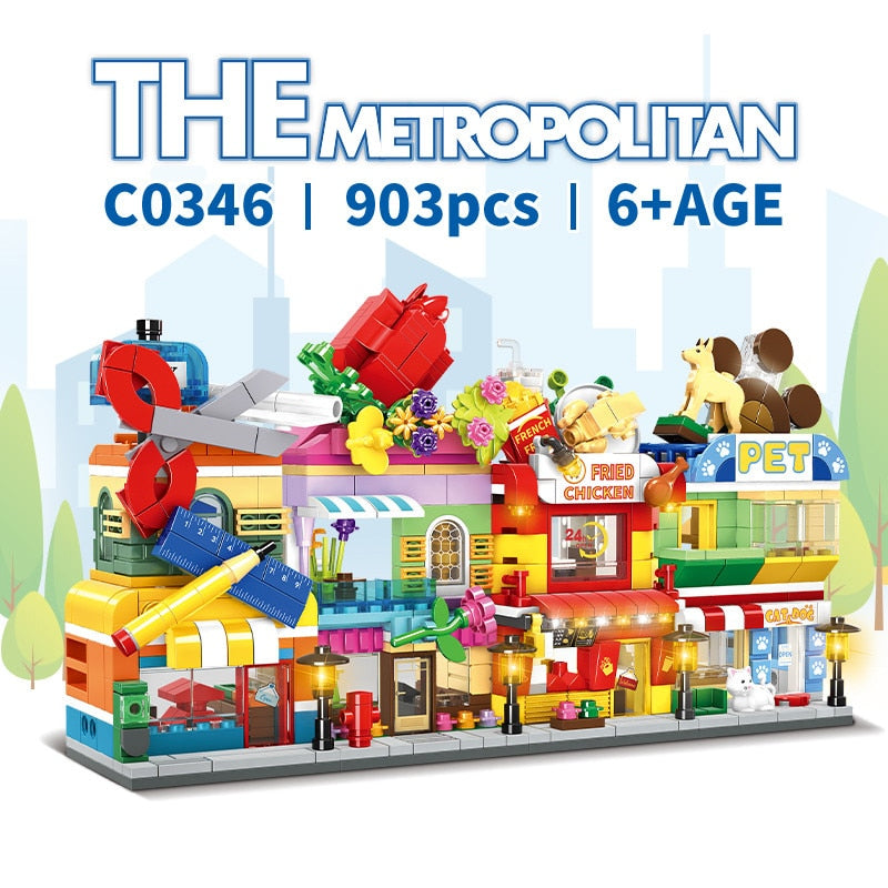 Set de Constructie cu Piese Tip Blocuri Constructie MiniBric The Metropolitan