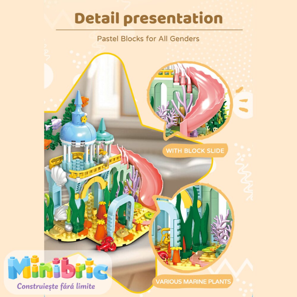 Set de Constructie cu Piese Tip Blocuri Constructie MiniBric Ocean Park