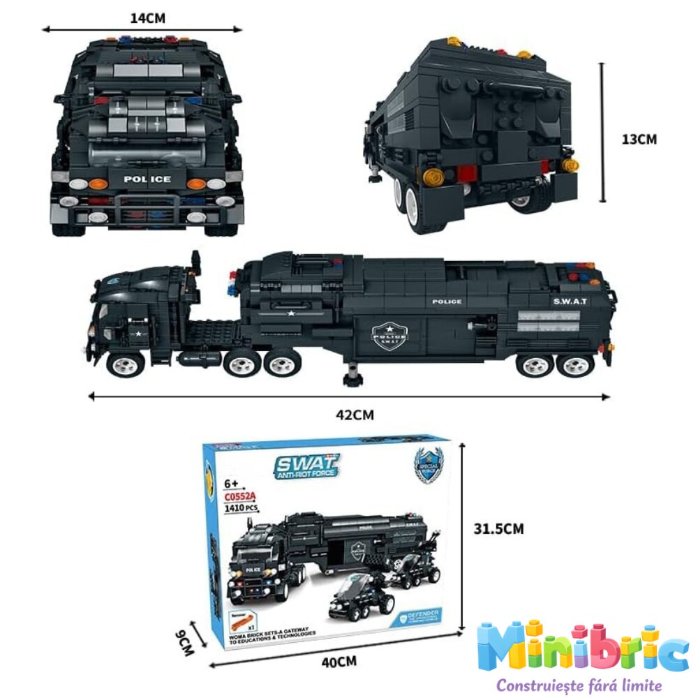 Set de Constructie cu Piese Tip Blocuri Constructie MiniBric Police Order
