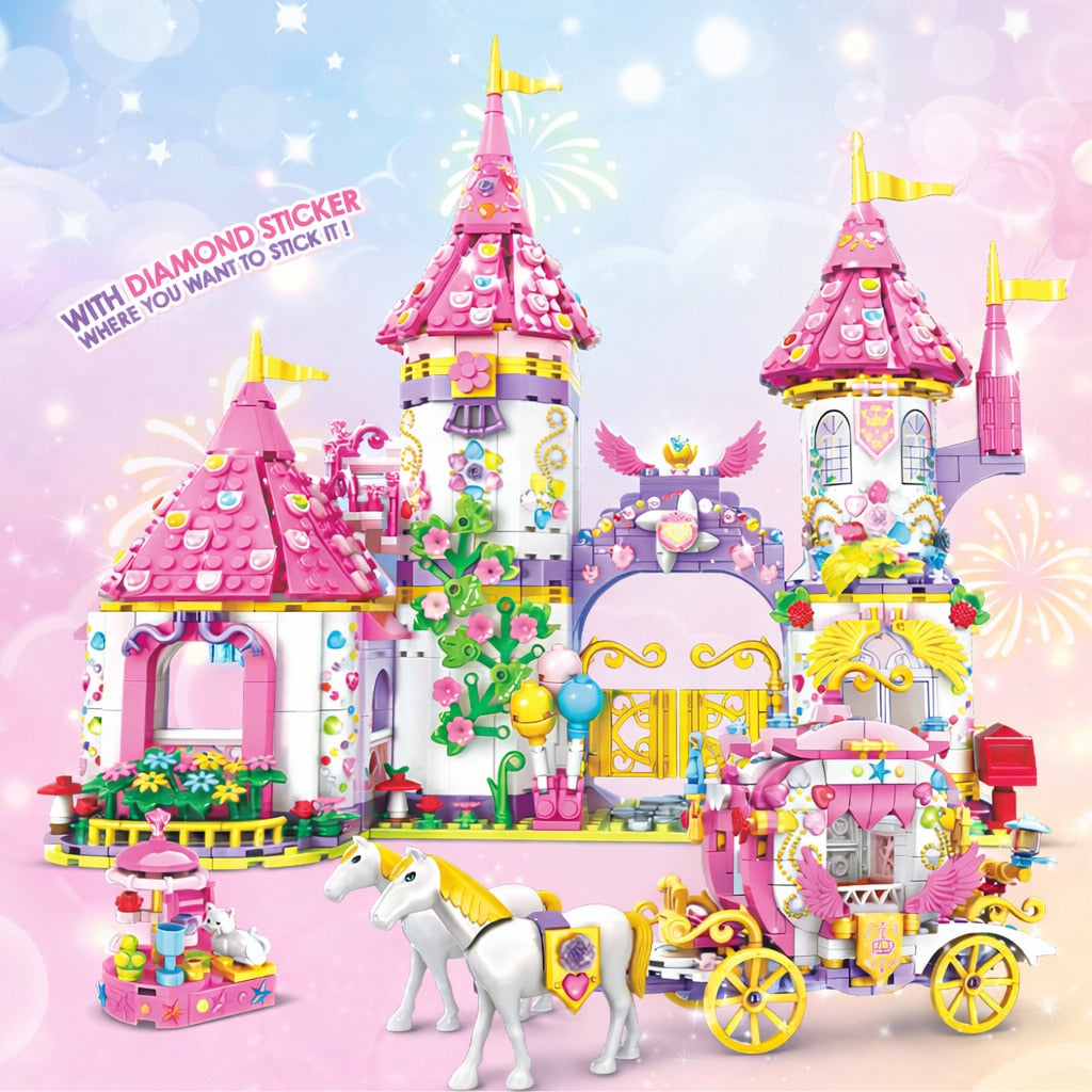 Set de Constructie cu Piese Tip Blocuri Jucarie Constructie MiniBric Royals Party