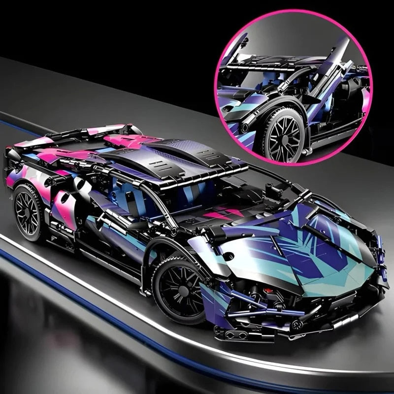 Set de Constructie cu 1314 Piese Tip Blocuri Constructie MiniBric Lamborghini Sian