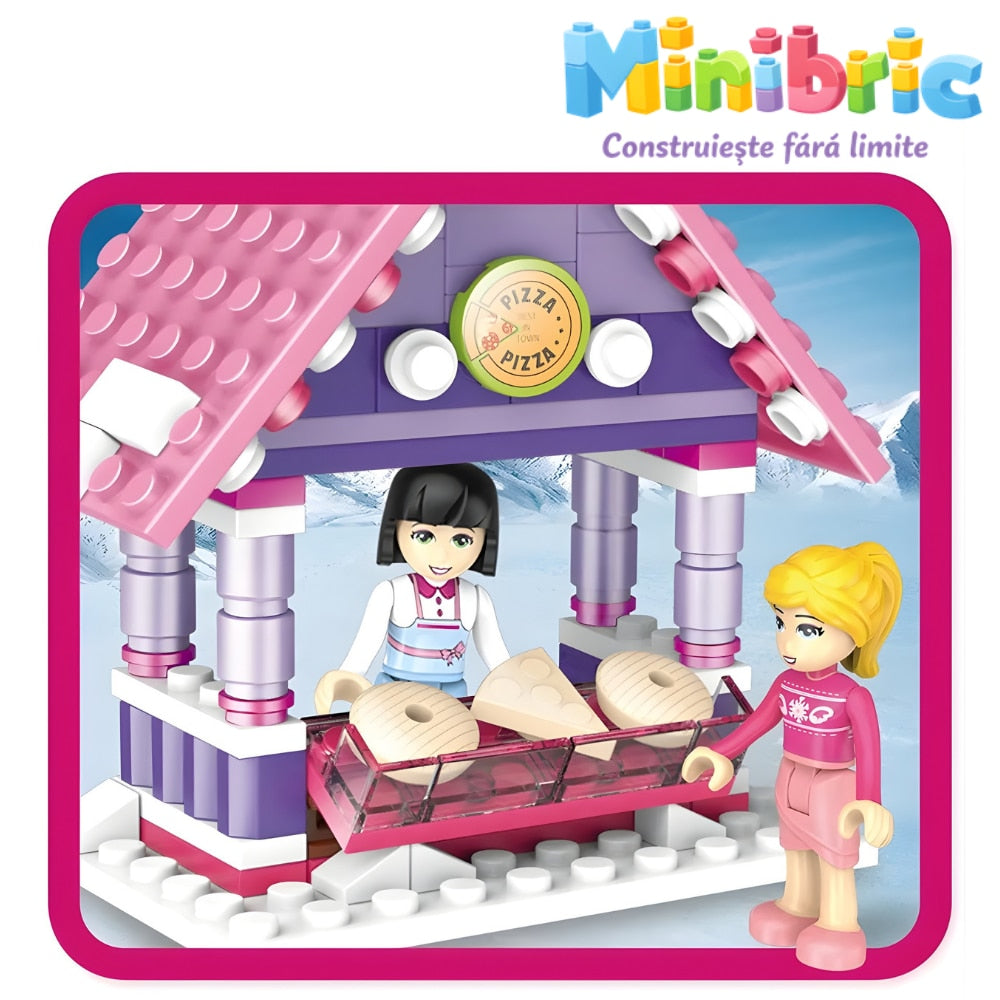 Set de Constructie cu Piese Tip Blocuri Jucarie Constructie MiniBric Winter Haven
