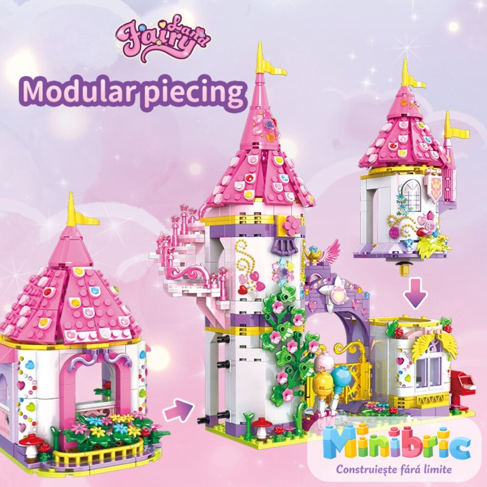Set de Constructie cu Piese Tip Blocuri Jucarie Constructie MiniBric Royals Party